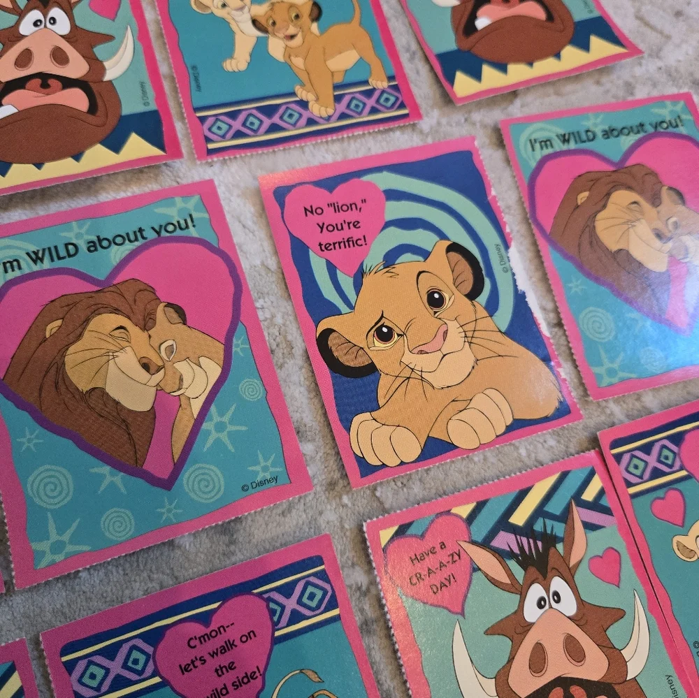 20 Vintage 1990s Lion King Valentine's Day Cards With Original Box